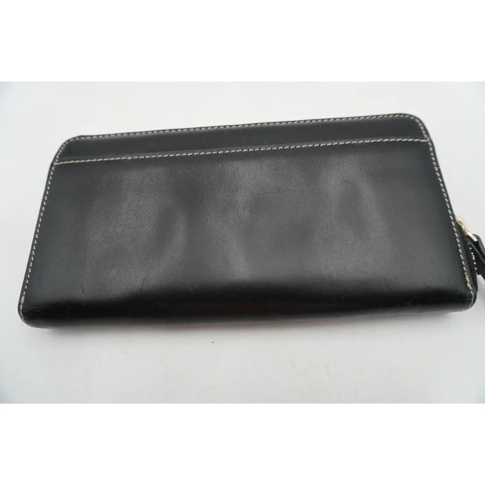 Kate Spade New York Leather Zip-Around Wallet Black Women’s Pocket Book Designer